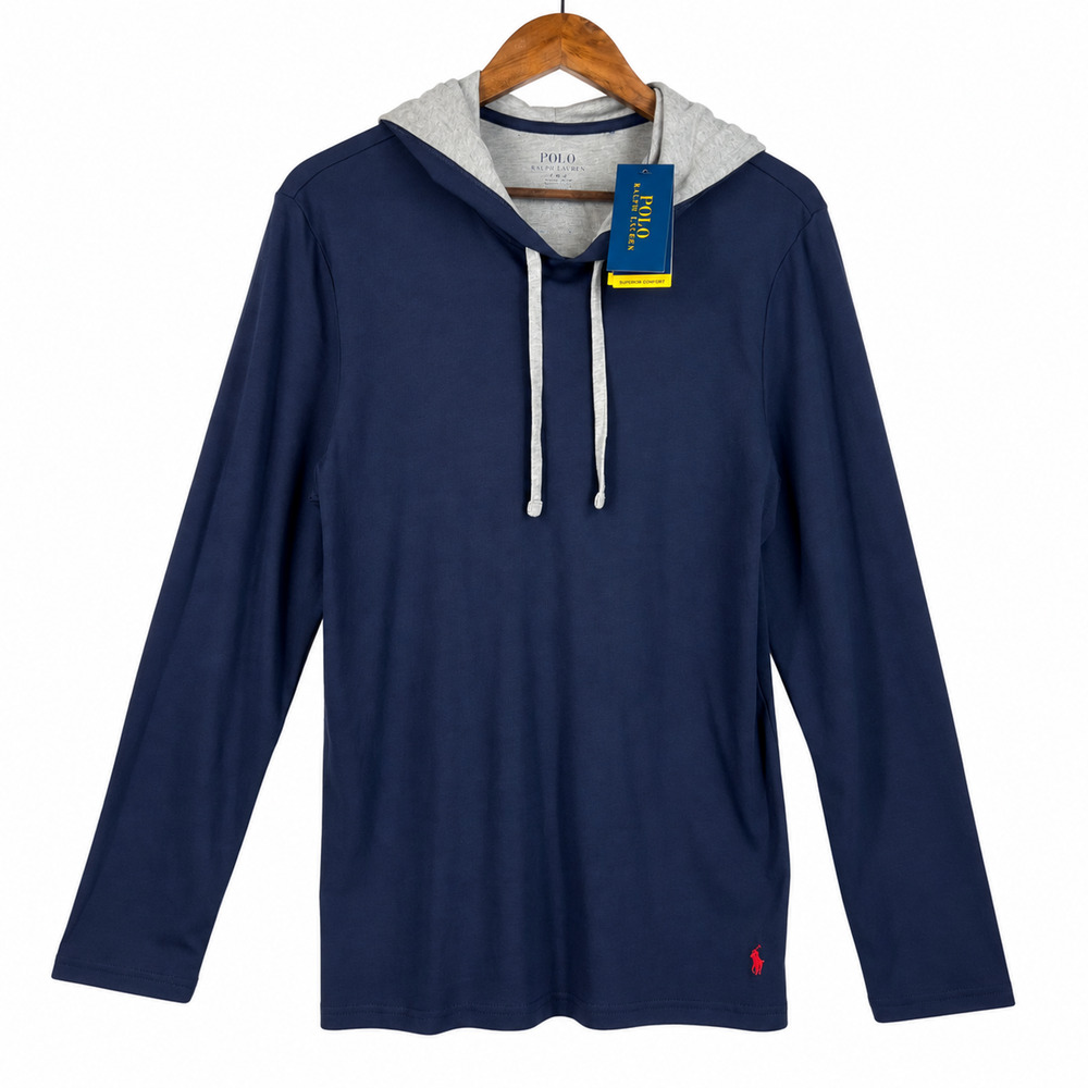Polo Ralph Lauren Supreme Comfort Hooded Pullover Size Small Navy Athleisure